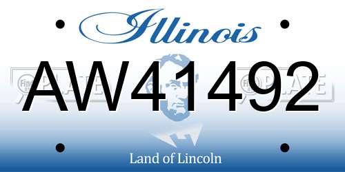 AW41492 Illinois License Plate