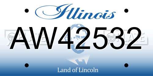 AW42532 Illinois License Plate