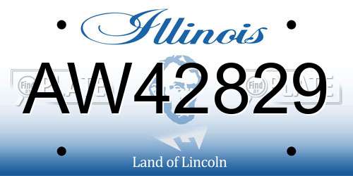 AW42829 Illinois License Plate
