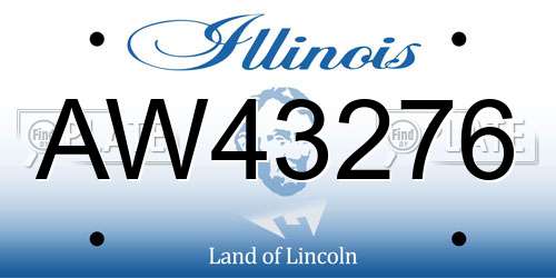 AW43276 Illinois License Plate