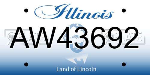 AW43692 Illinois License Plate