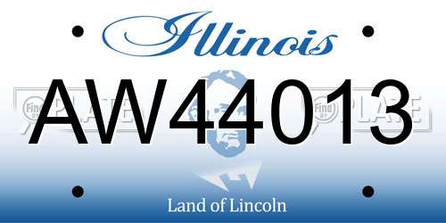 AW44013 Illinois License Plate