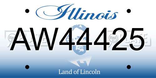 AW44425 Illinois License Plate