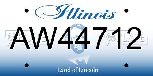 AW44712 Illinois License Plate