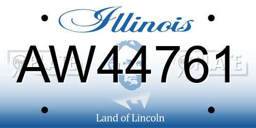 AW44761 Illinois License Plate