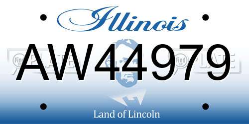 AW44979 Illinois License Plate