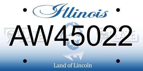 AW45022 Illinois License Plate