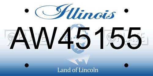 AW45155 Illinois License Plate