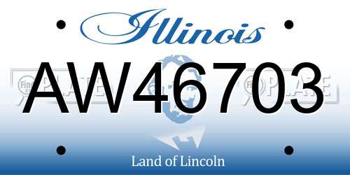 AW46703 Illinois License Plate