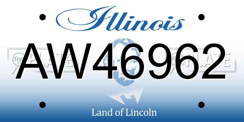AW46962 Illinois License Plate