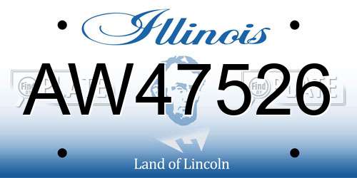 AW47526 Illinois License Plate