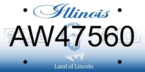 AW47560 Illinois License Plate