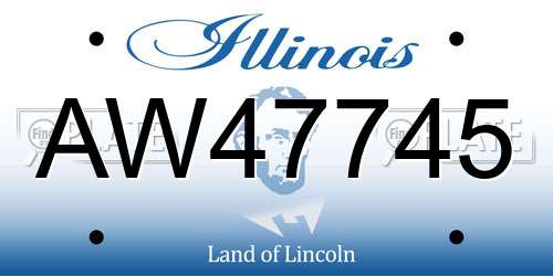 AW47745 Illinois License Plate