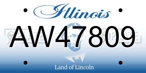AW47809 Illinois License Plate