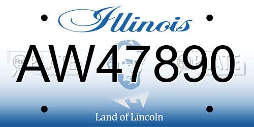 AW47890 Illinois License Plate