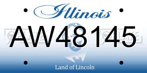 AW48145 Illinois License Plate