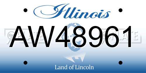 AW48961 Illinois License Plate