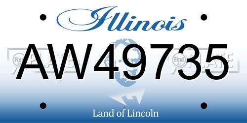 AW49735 Illinois License Plate