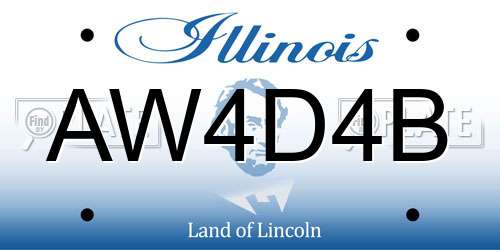 AW4D4B Illinois License Plate