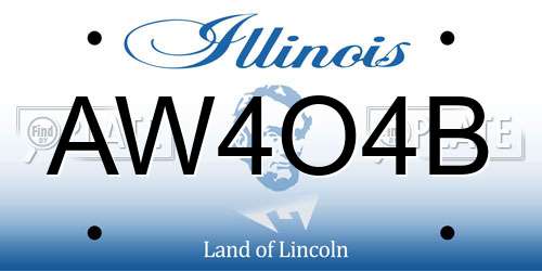 AW4O4B Illinois License Plate