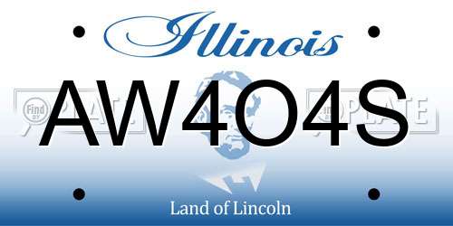 AW4O4S Illinois License Plate