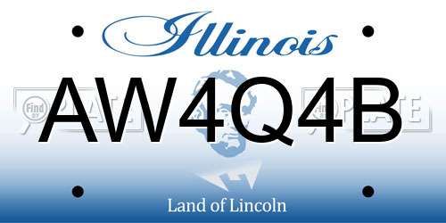 AW4Q4B Illinois License Plate