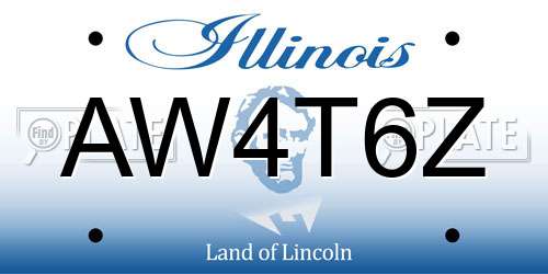 AW4T6Z Illinois License Plate