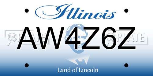 AW4Z6Z Illinois License Plate