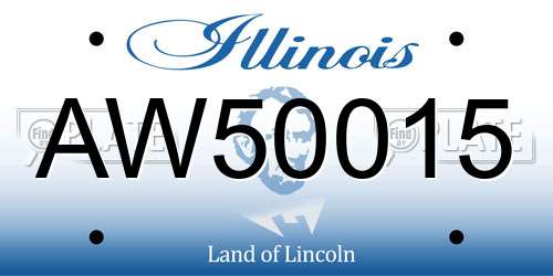 AW50015 Illinois License Plate