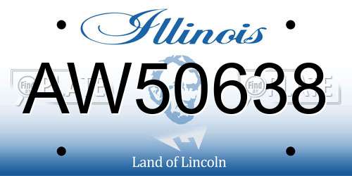 AW50638 Illinois License Plate
