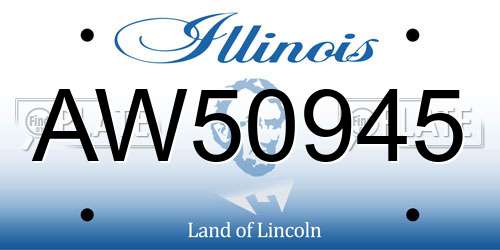 AW50945 Illinois License Plate