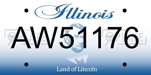 AW51176 Illinois License Plate