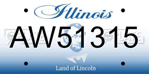 AW51315 Illinois License Plate