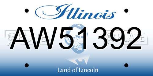 AW51392 Illinois License Plate