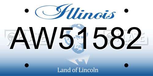 AW51582 Illinois License Plate