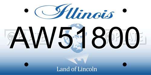 AW51800 Illinois License Plate