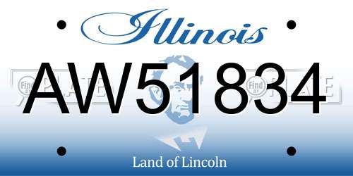 AW51834 Illinois License Plate