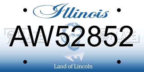 AW52852 Illinois License Plate