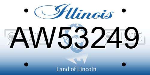 AW53249 Illinois License Plate