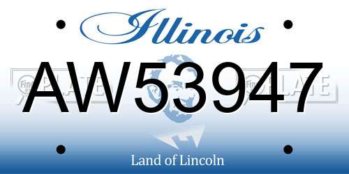 AW53947 Illinois License Plate