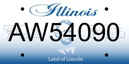 AW54090 Illinois License Plate