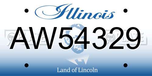 AW54329 Illinois License Plate