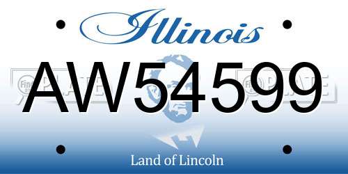 AW54599 Illinois License Plate