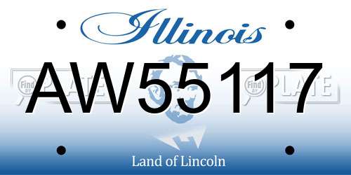 AW55117 Illinois License Plate