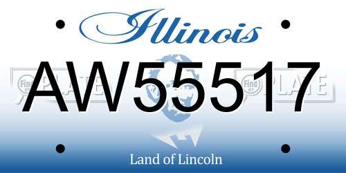 AW55517 Illinois License Plate