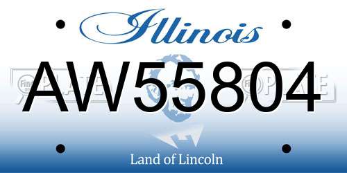 AW55804 Illinois License Plate