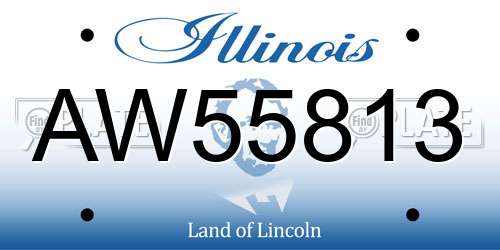 AW55813 Illinois License Plate