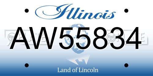 AW55834 Illinois License Plate