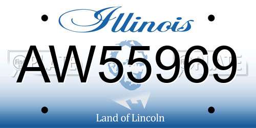 AW55969 Illinois License Plate