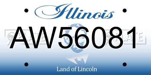 AW56081 Illinois License Plate